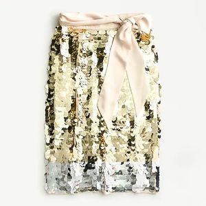 J. Crew Satin-bow paillette sequin skirt NWT size 10